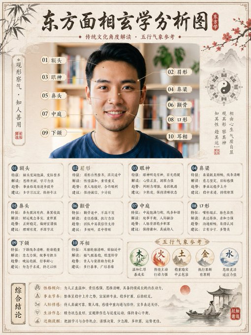 GPT-Image-2.0生成的东方玄学算命报告图