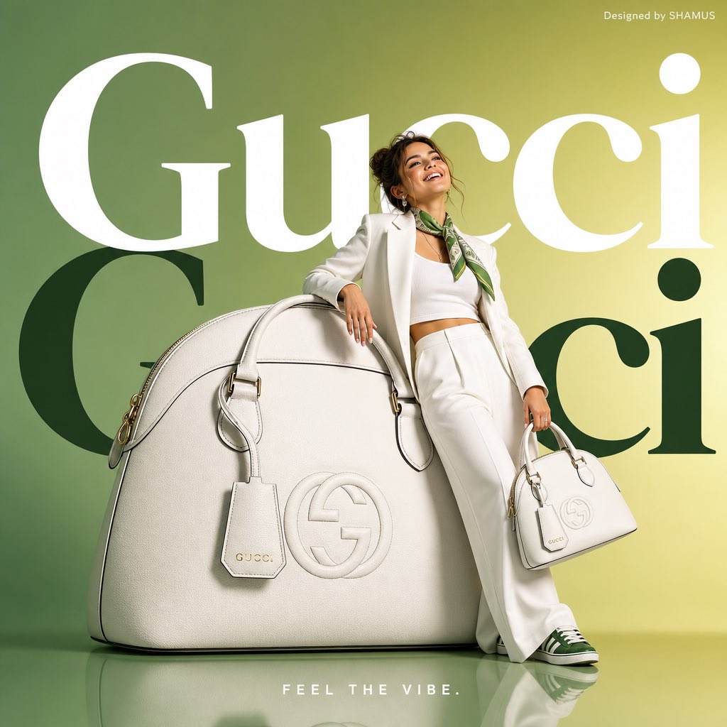 极简主义巨型GUCCI手袋时尚商业广告