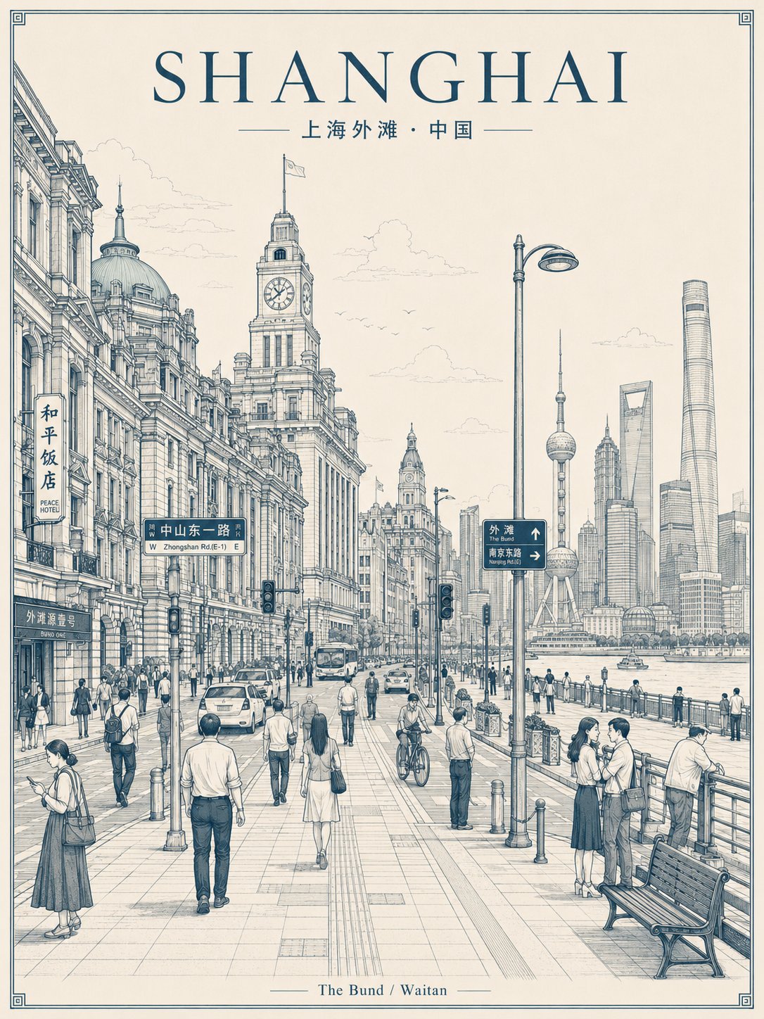 gpt-image-2 极简线条竖版城市海报