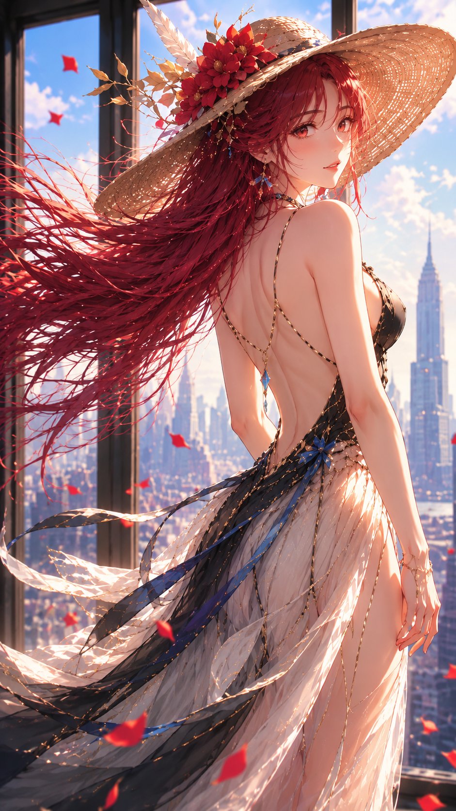 红发幻梦回眸优雅二次元少女