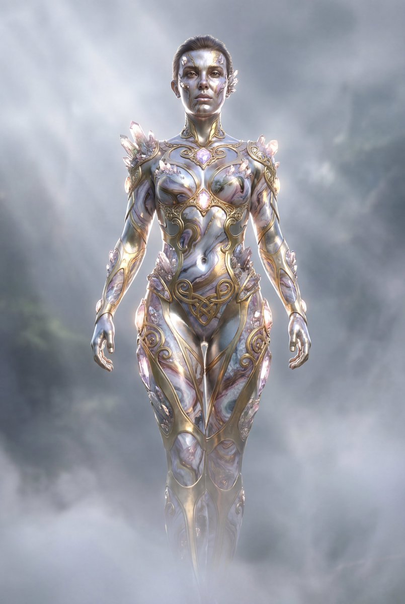穿越迷雾的金银宝石金属女神