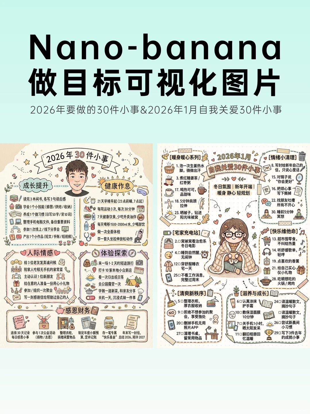 小红书 可爱手绘涂鸦风格 信息图