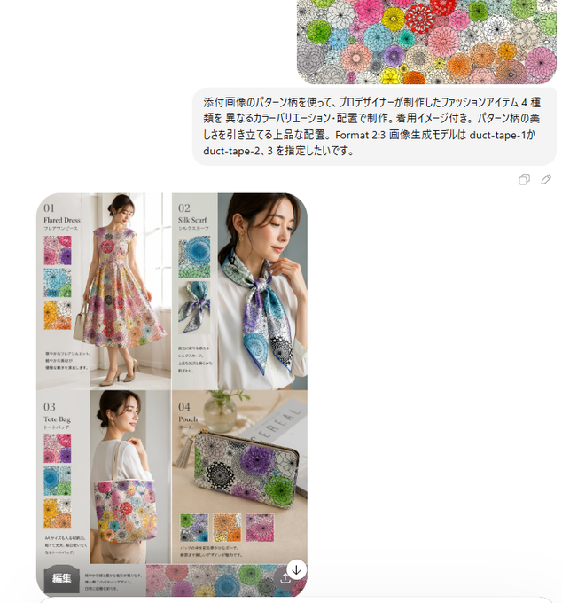 GPT Image 2 提示词 雅致图案四款时尚单品设计