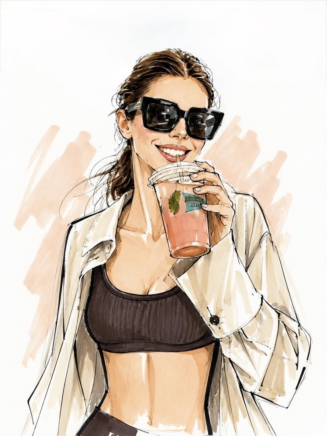极简主义Vogue风格时尚手绘插画
