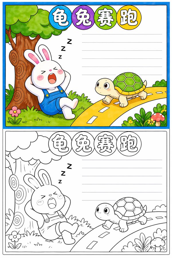 小红书卖爆了的【伊索寓言手抄报模板】提示词