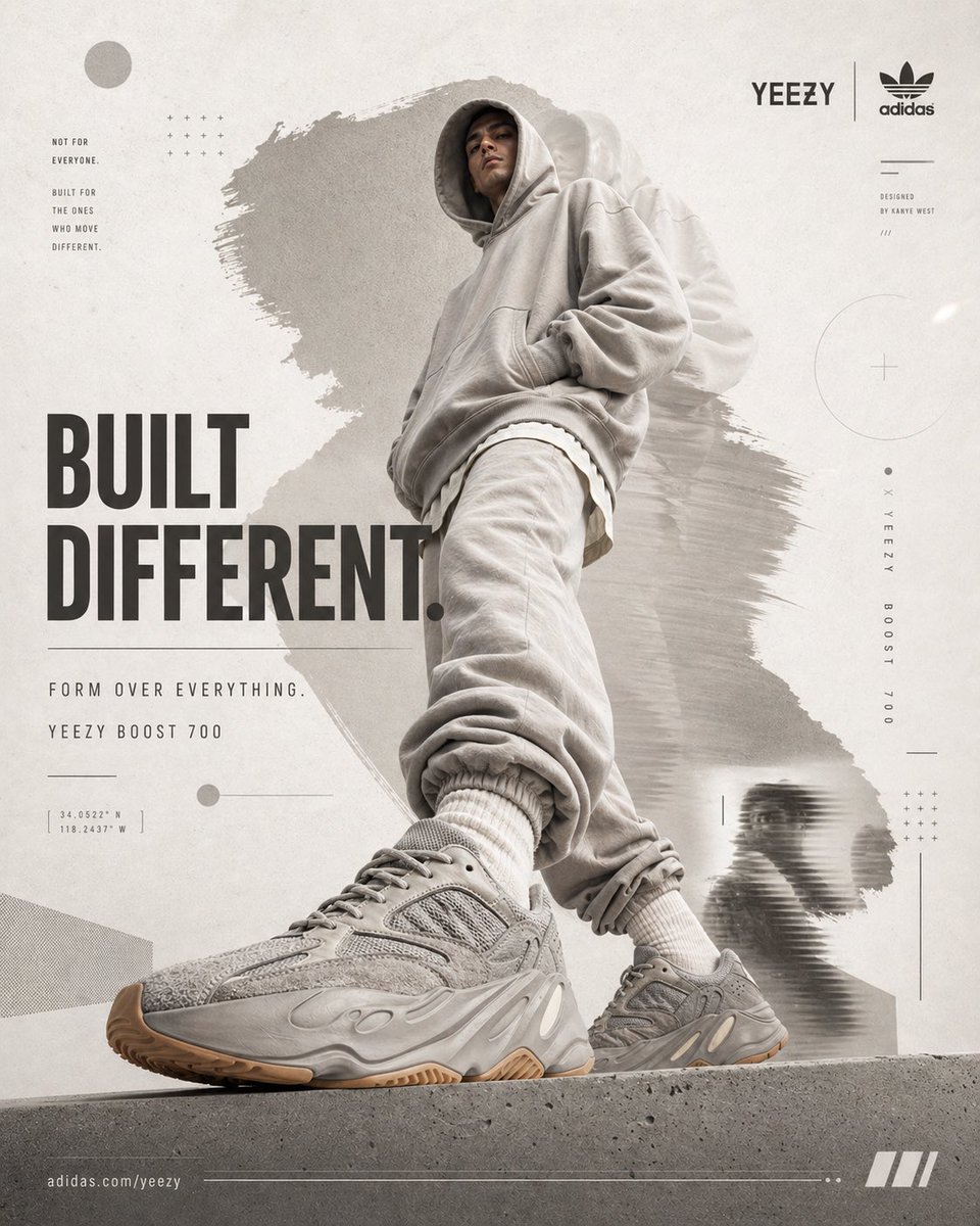 极简高级的Yeezy街头拼贴