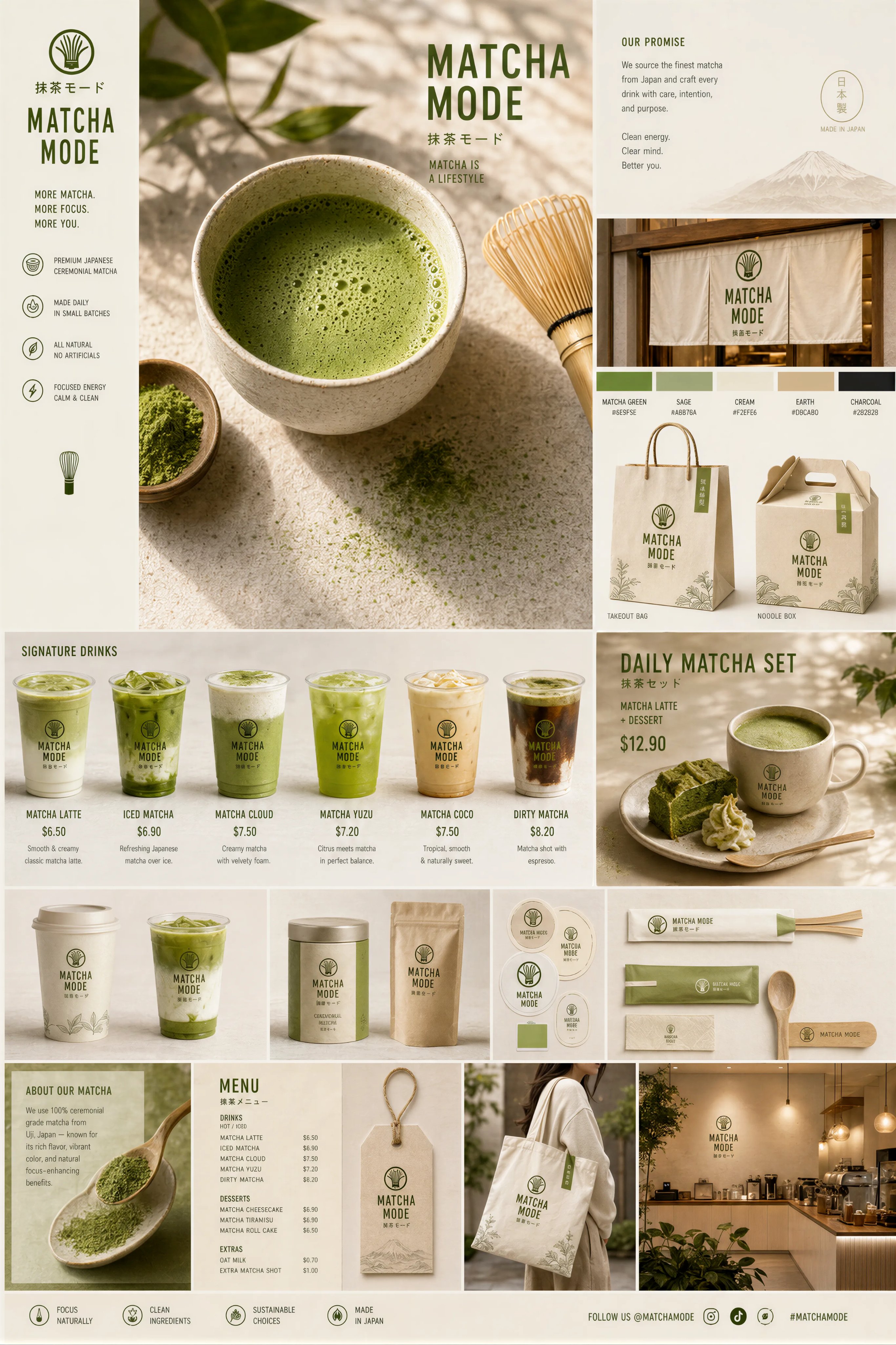GPT Image 2 提示词 抹茶品牌触点系统视觉板
