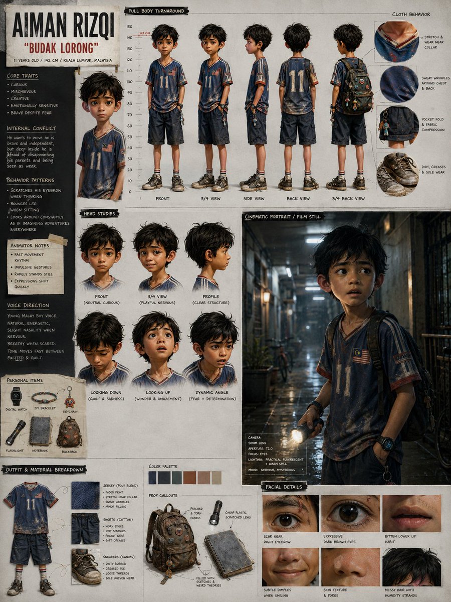 马来西亚动画角色设计展示板