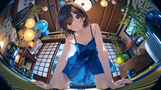 二次元少女低视角卡点舞姿