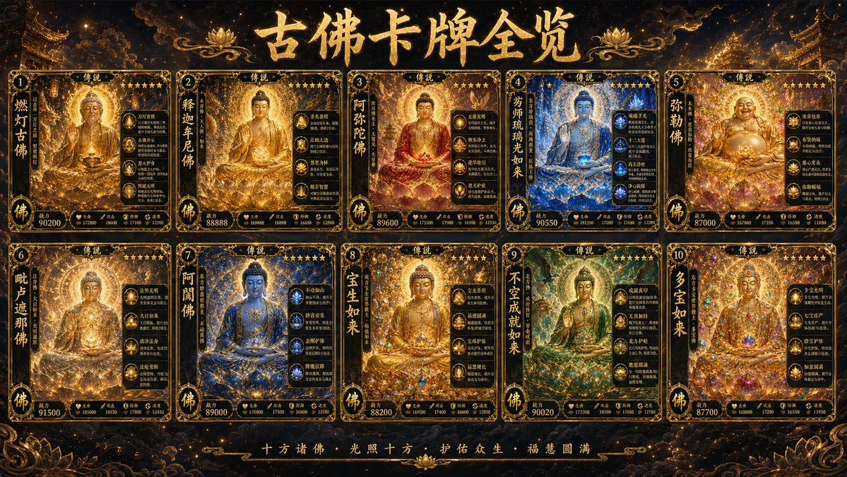 十古佛角色卡牌展示