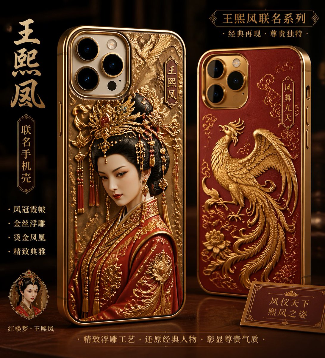 王熙凤金丝浮雕手机壳