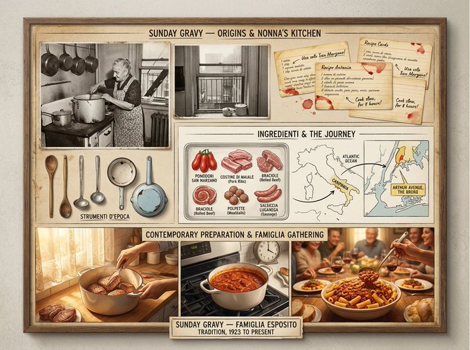 一块记录菜肴的烹饪传承展板