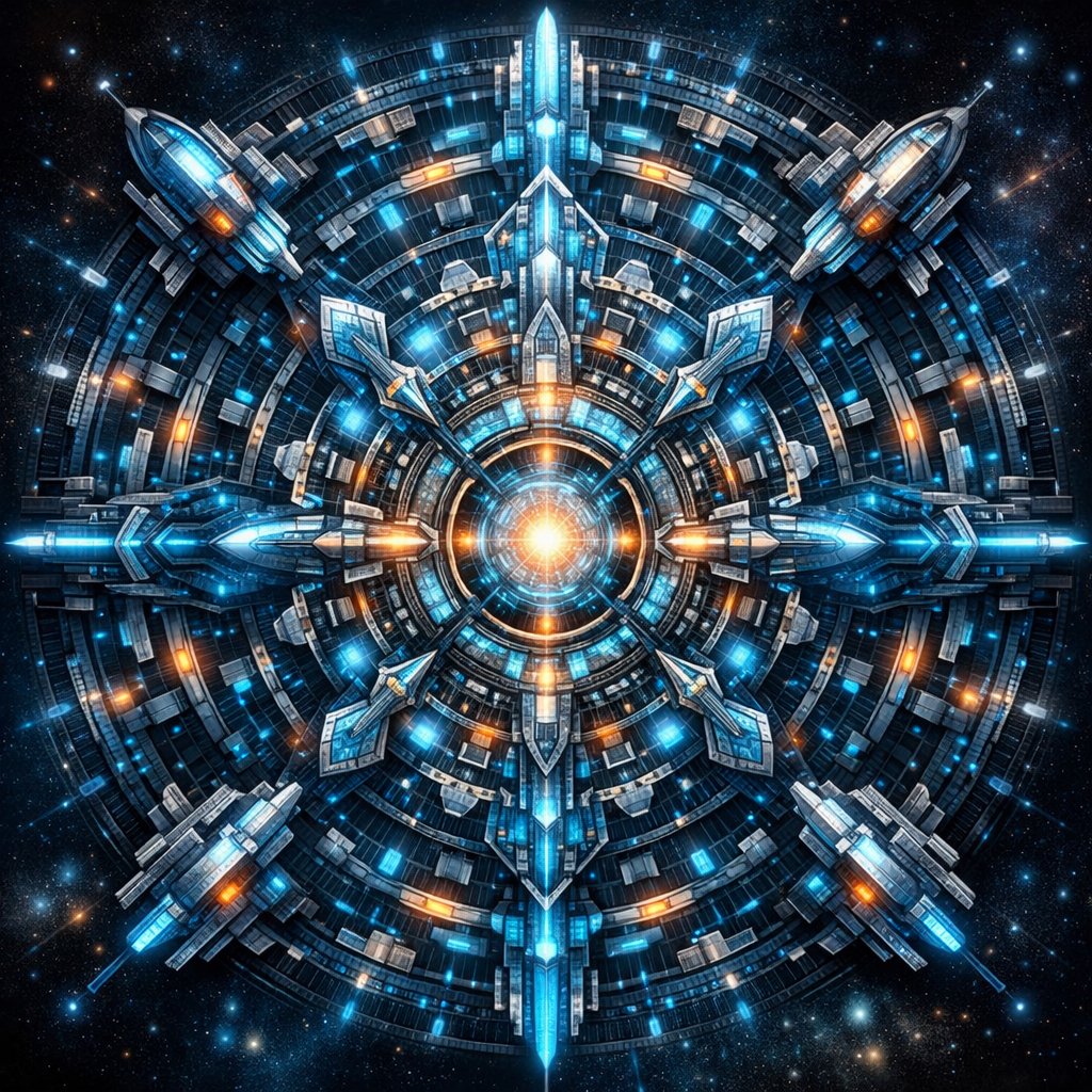 GPT Image 2 提示词 赛博朋克科幻曼荼罗