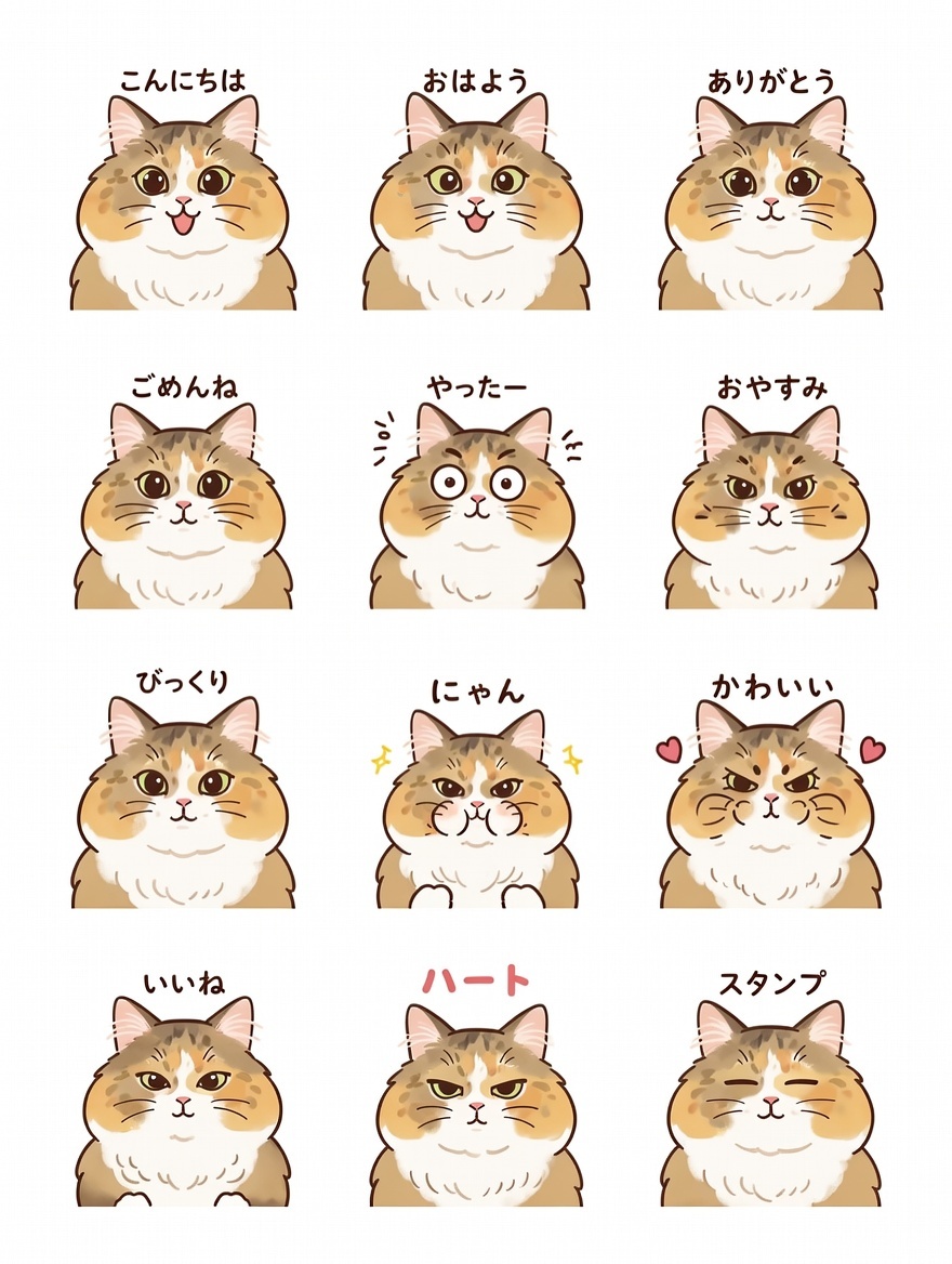 十二款带文字的猫咪角色表情包合集