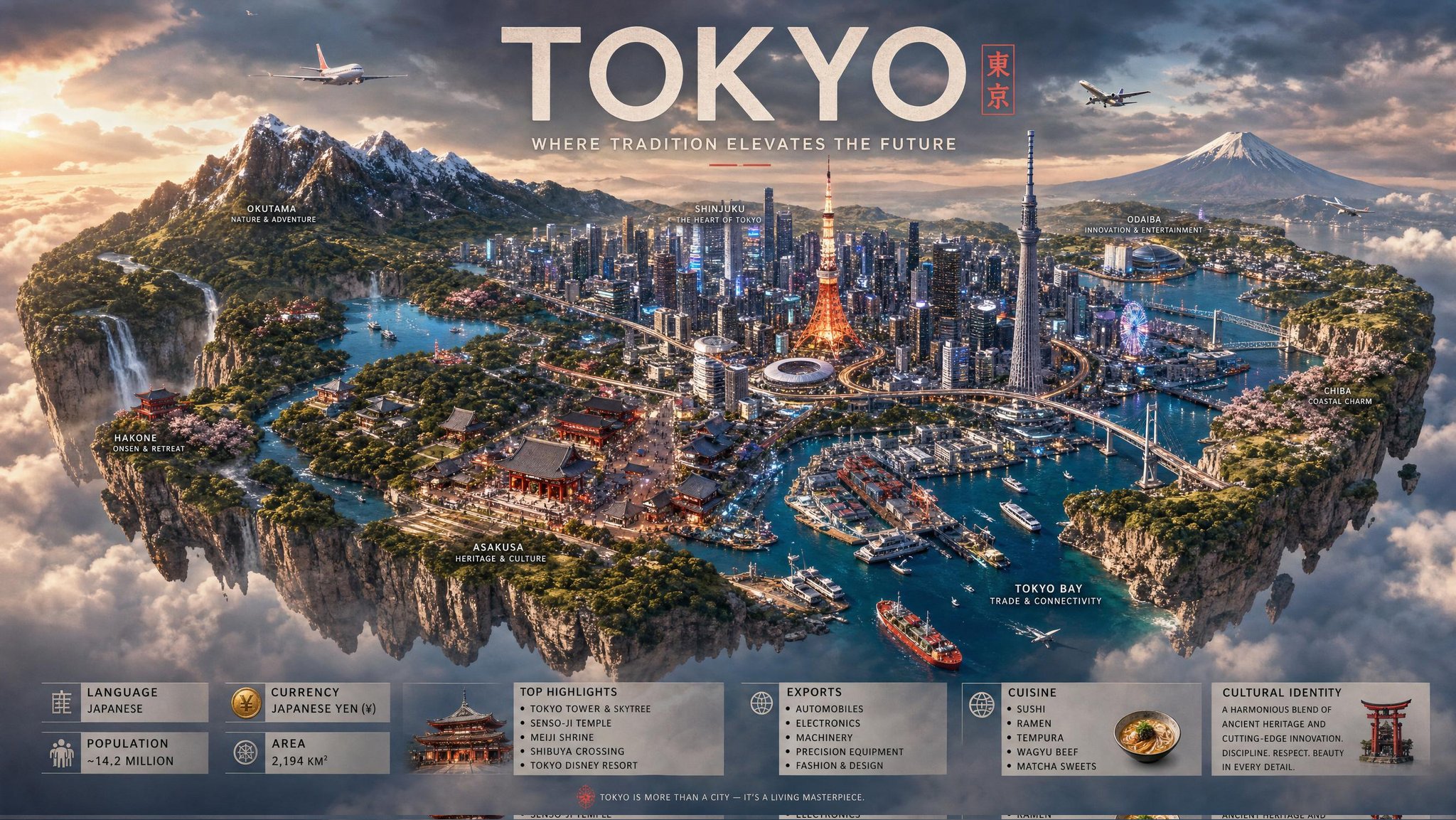极精细微缩悬浮国家地理艺术海报