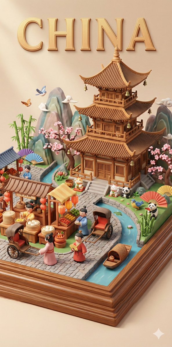 精致多层3D浮雕文化市井微缩模型