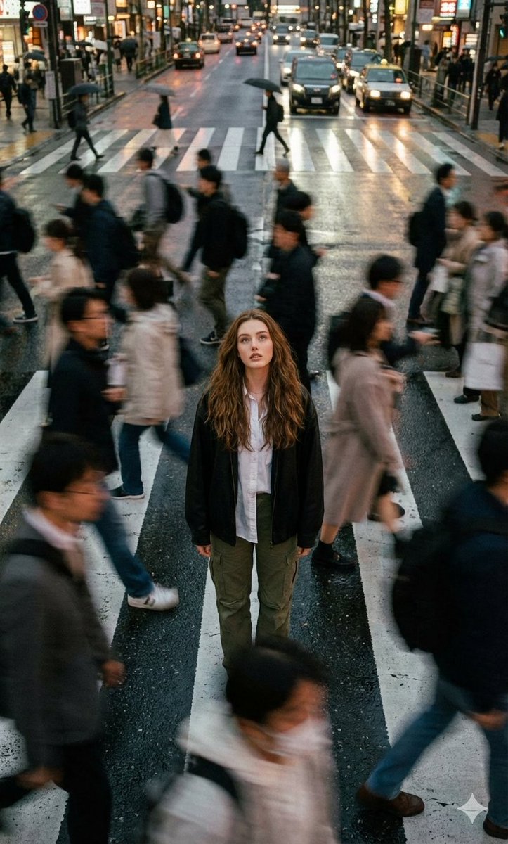 喧嚣都市中的静止瞬间电影感人像