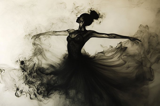 墨水风格营造出梦幻般的诗意氛围