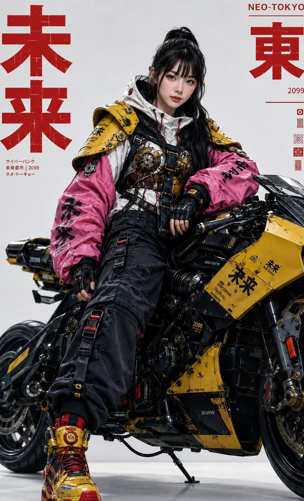 赛博朋克机能风未来感科技人像