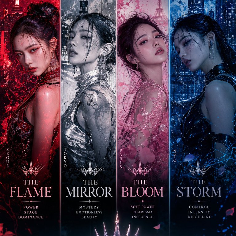 顶级Kpop女团回归概念赛博朋克高定视觉