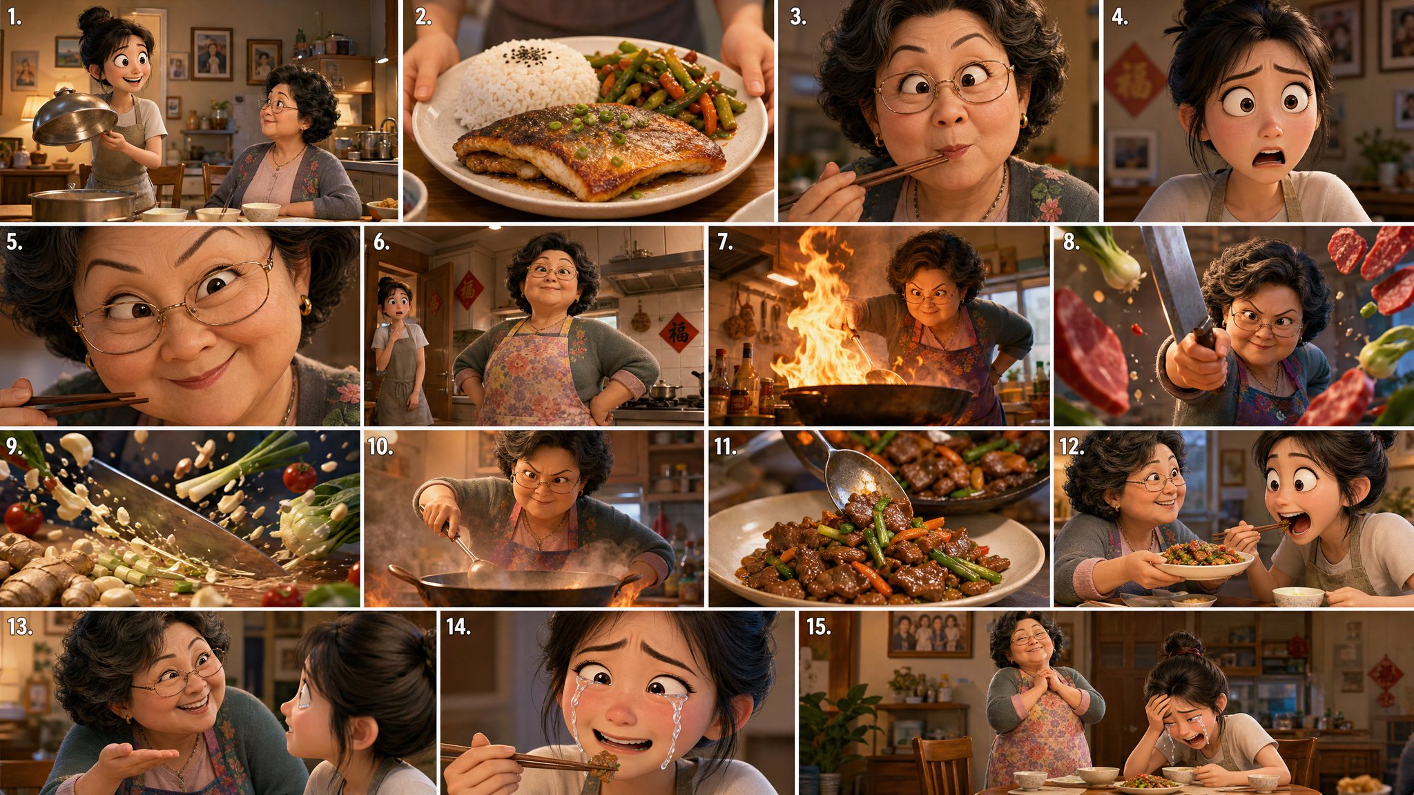 3D可爱风母女厨艺对决动画短片