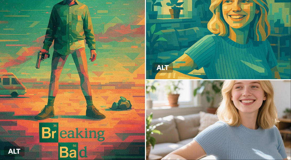 超现实几何艺术风格的数字插画