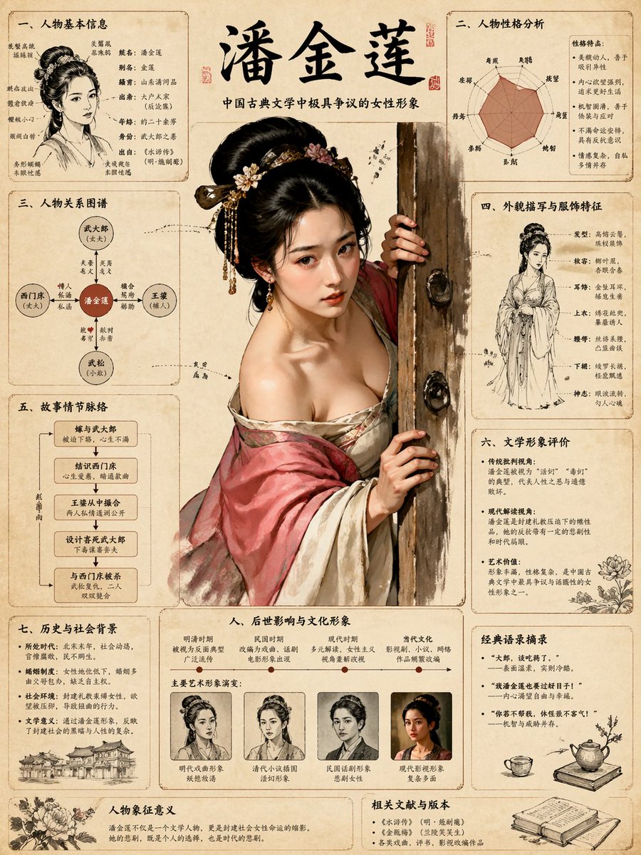 GPT Image 2 提示词 绘制金瓶梅知识图谱