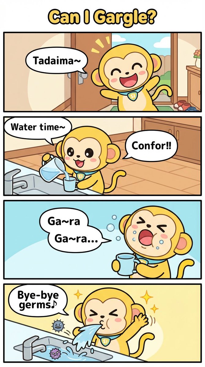 清新美少女晨间漱口的活力瞬间