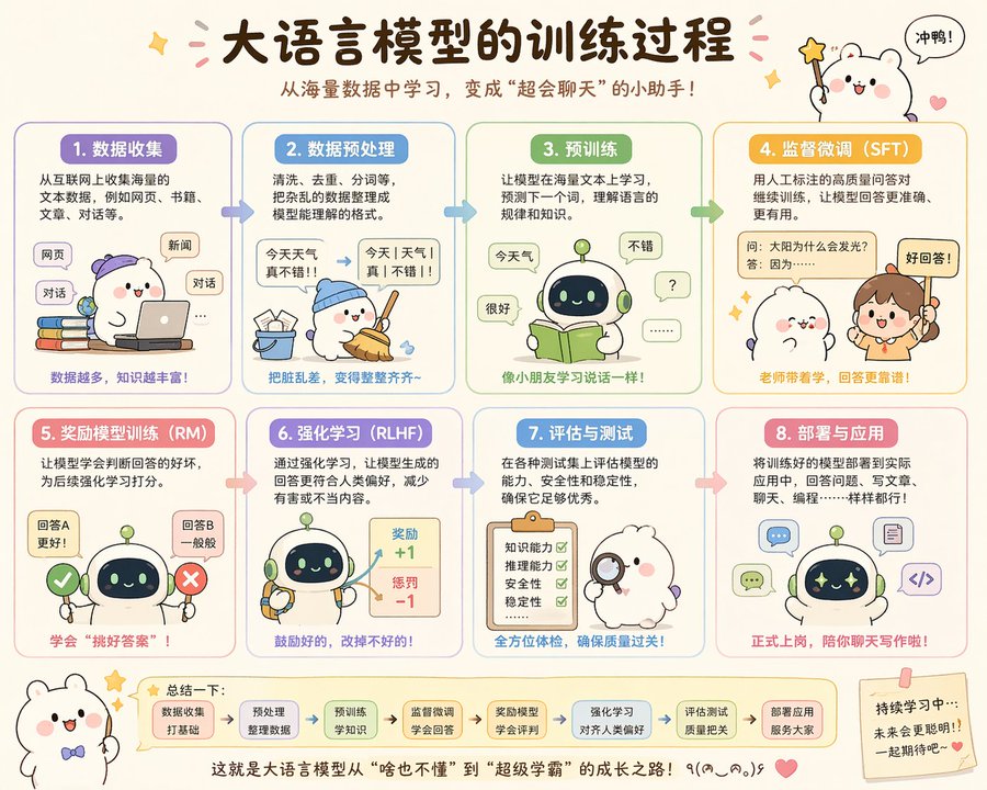 GPT Image 2 提示词 萌系大模型训练图解