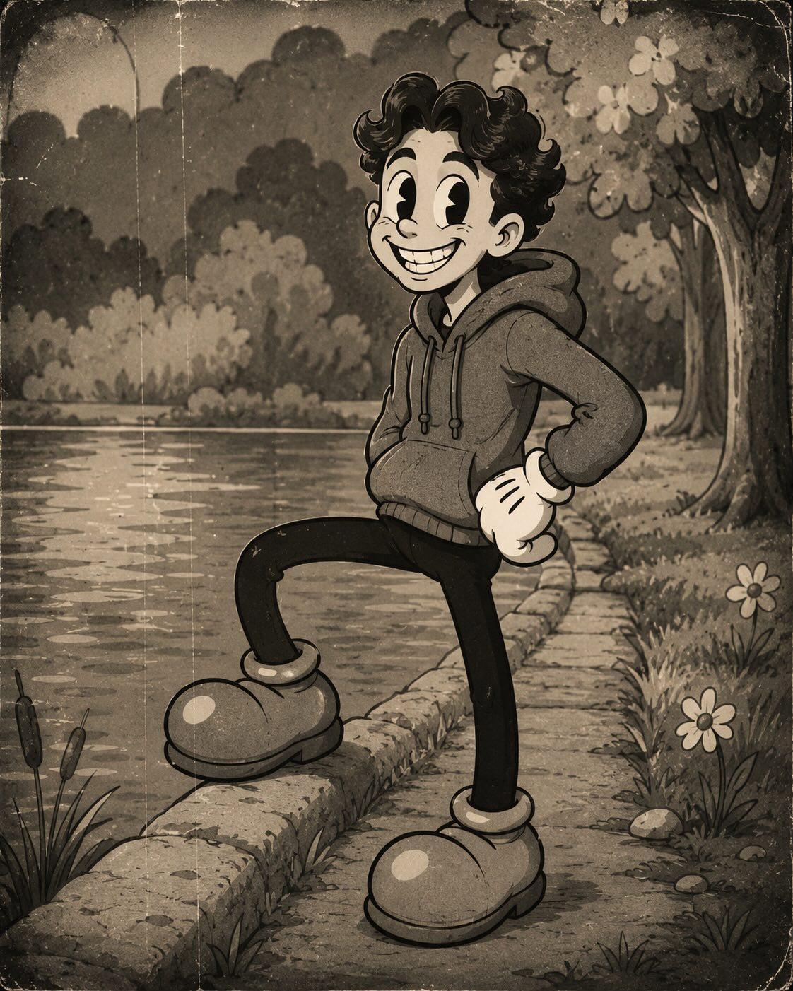 1930年代复古橡胶软管卡通风格化