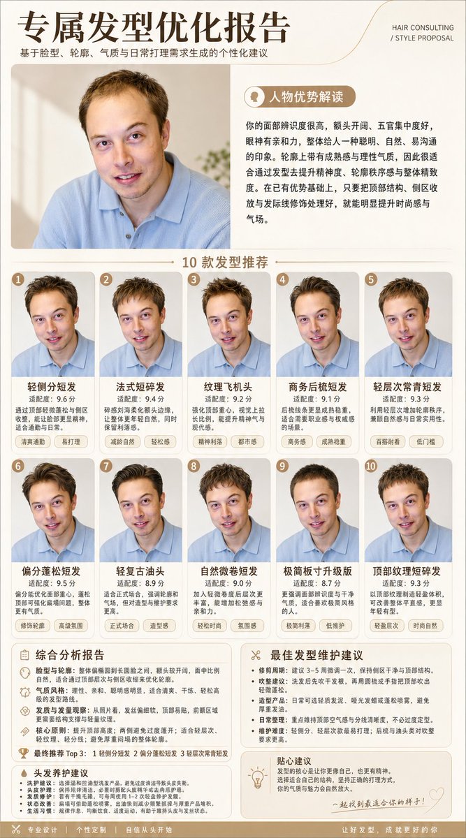 人像照片的专业发型分析