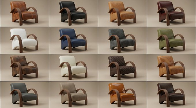 16 种不同的表面材质