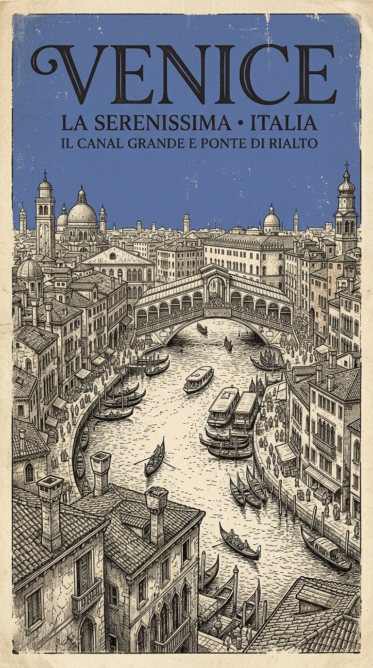 复古档案感城市建筑插画海报