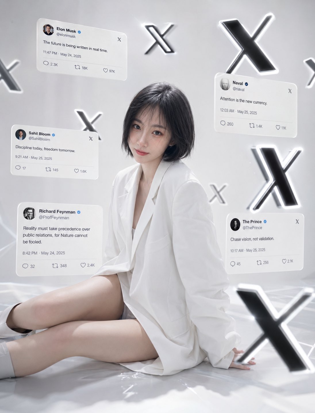 奢华极简主义创作者社交媒体肖像