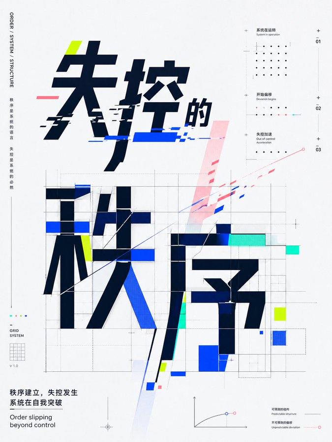 创作现代几何字体概念海报