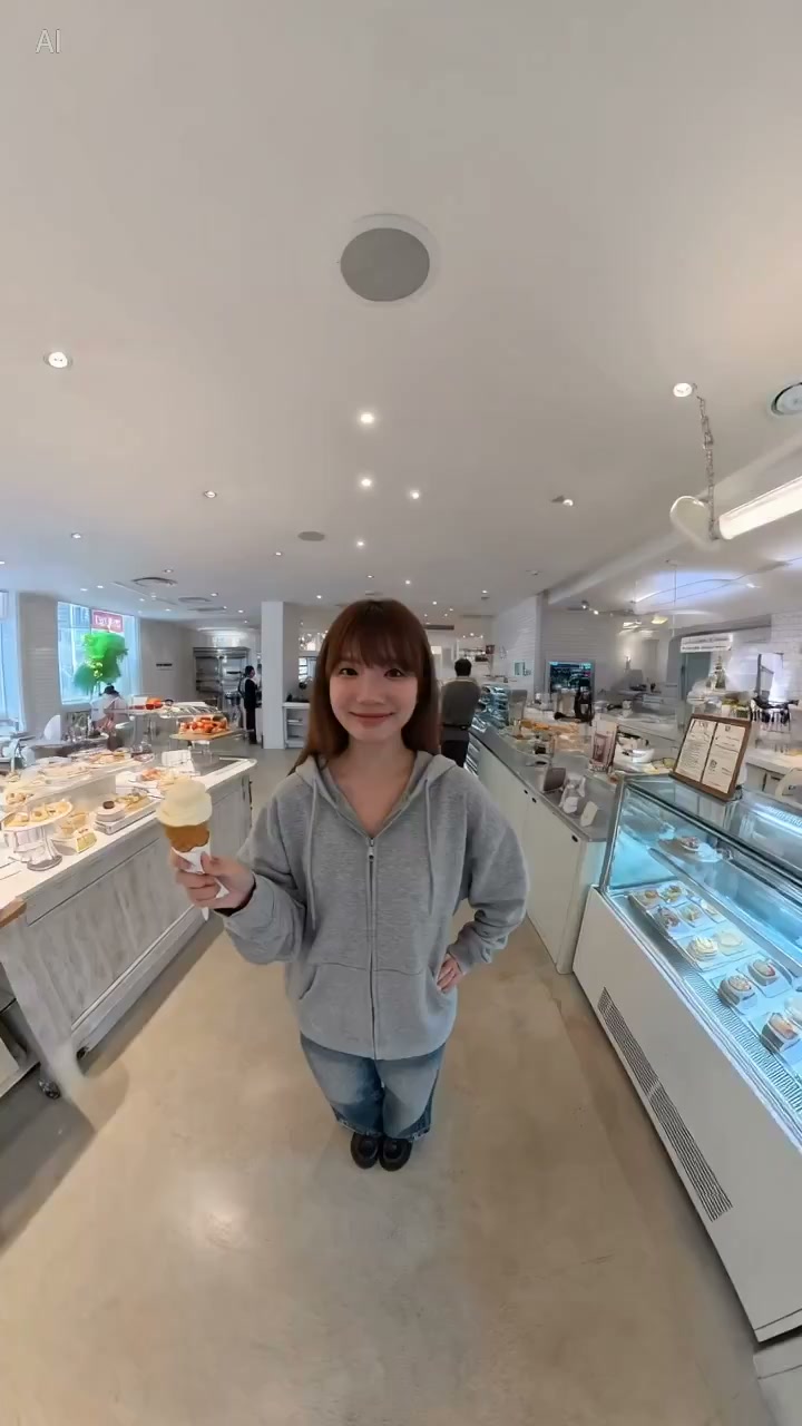 甜品店全景旋转自拍百变造型秀