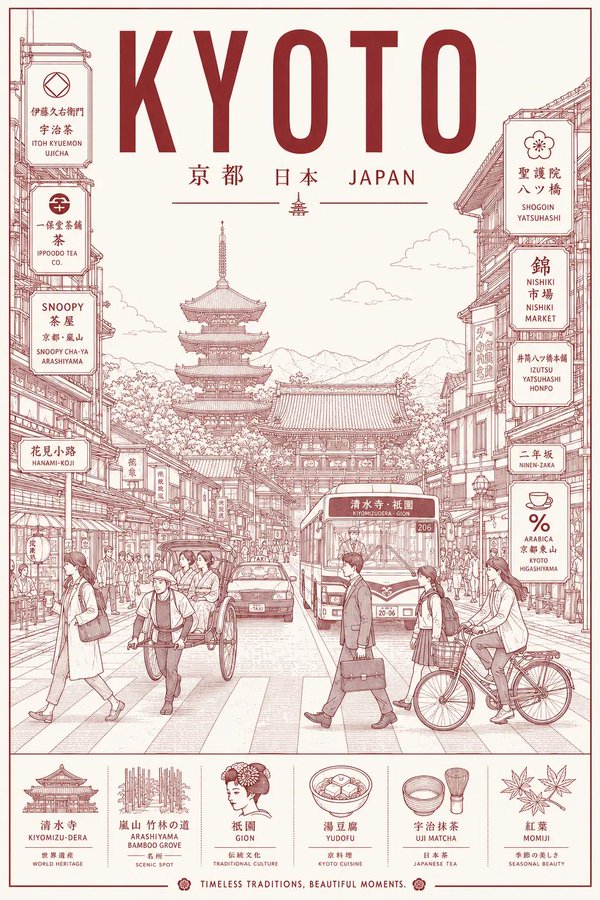 极简线条风旅行海报