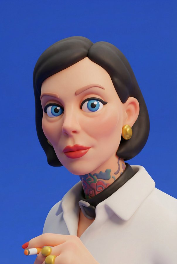 将主体转化为黏土风格的3D角色