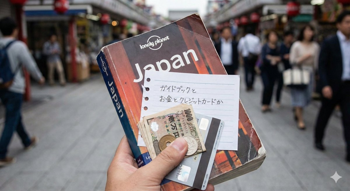 旅行必备三件套导游书金钱与信用卡