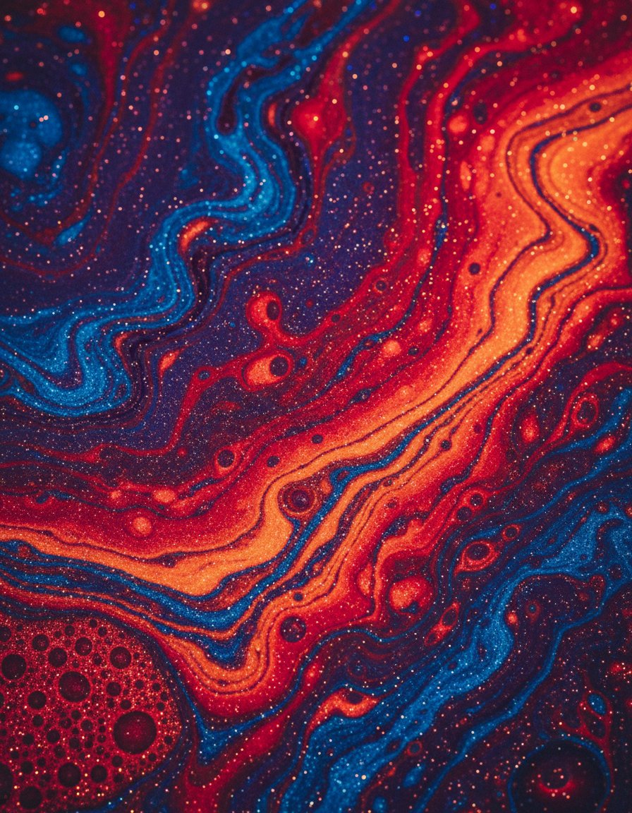虹彩幻境中的流光溢彩微距