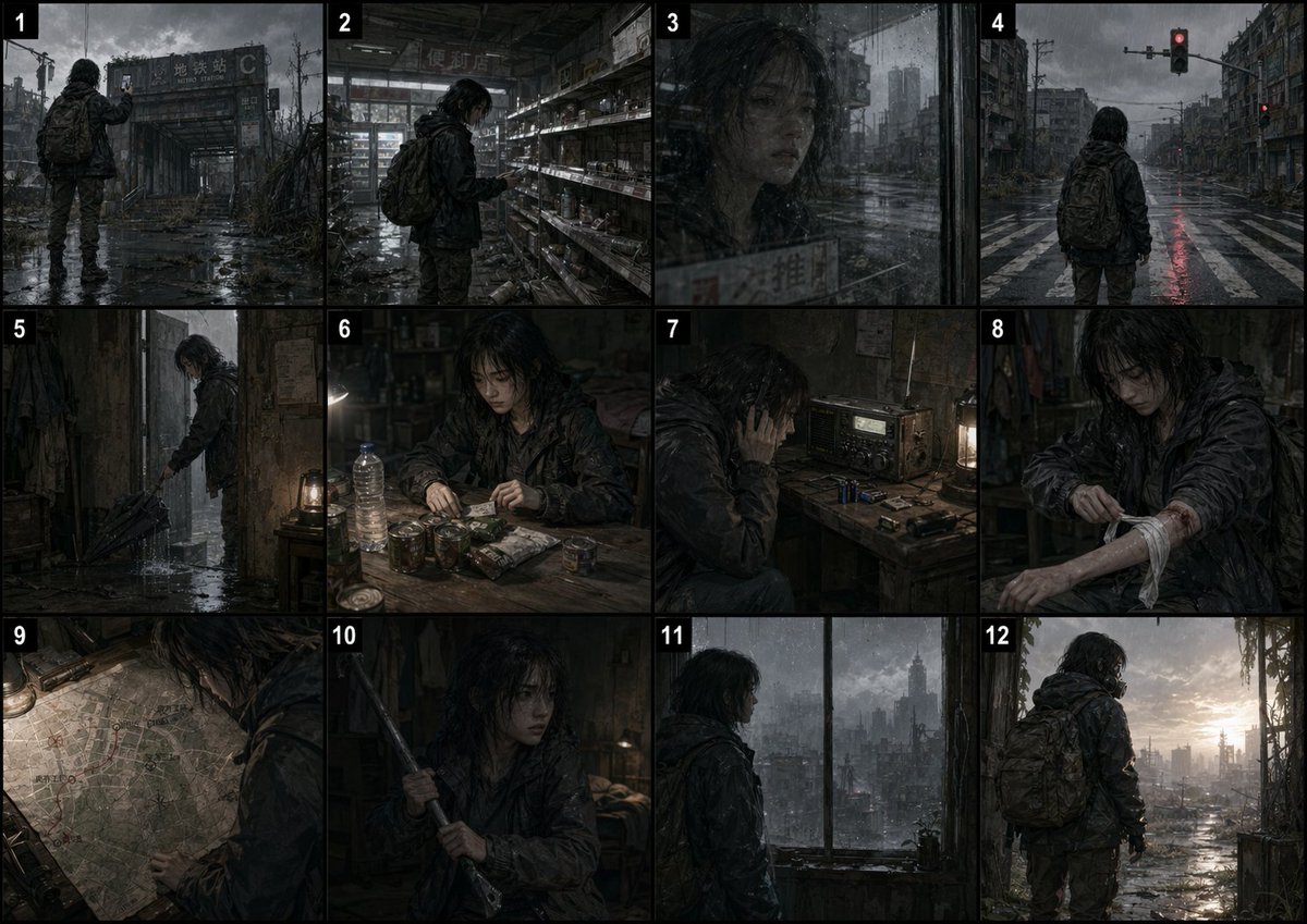 GPT-image-2 短剧分镜图 生成（同角色 × 12 格，短剧/小说图文化党已在狂抄）