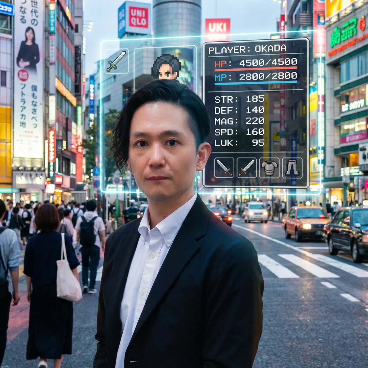 现实世界浮现的超逼真RPG状态面板